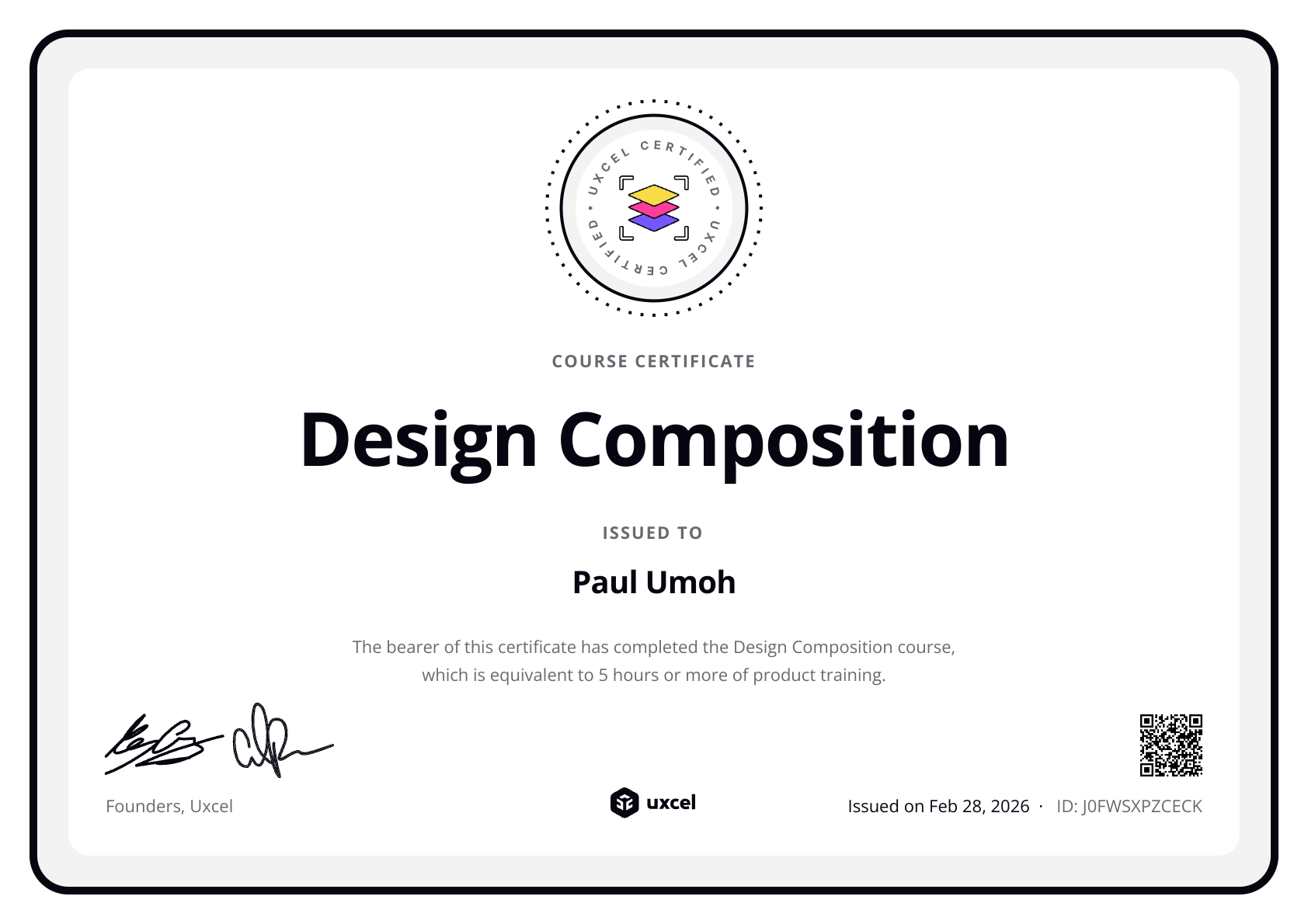 Umoh Creative's certificate